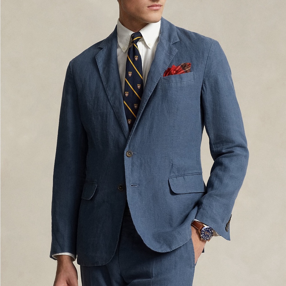 NWT Polo Ralph Lauren Men’s Modern Linen Suit Jacket - 40R - Corsair Blue